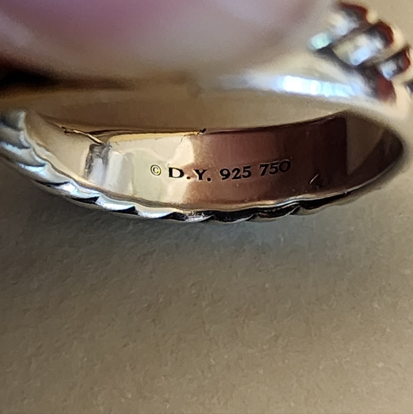 David Yurman Crossover Sterling Silver & Gold Band Ring Size 7 - Picture 7 of 7